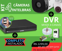 Kit 4 câmeras instalado Intelbras