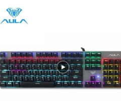 teclado mecânico do jogo anti-ghosting 104 interruptor marrom azul com fio misturado back