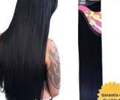 cabelo aplique tic tac liso orgânico 1 tela 150gr de 70cm preto #1