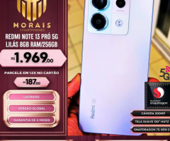 Xiaomi Redmi Note 13 Pró 5G - 8GB RAM/256GB Lilás - GARANTIA 3 MESES, LACRADO, GLOBAL