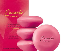 Sabonete Cremoso Avon Encanto Irresistível e Poderosa - 4 Unidades de 80g Cada