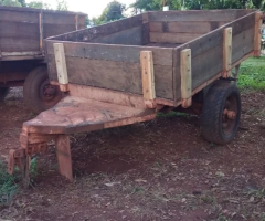 Carreta 2 Rodas Plataforma Assoalho De Madeira Agrícola