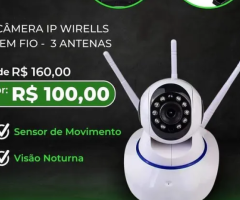 Câmera IP  Wireless Segurança Visão Noturna - 3 Antenas