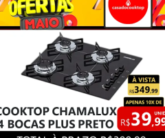 Cooktop chamalux 4 bocas plus preto