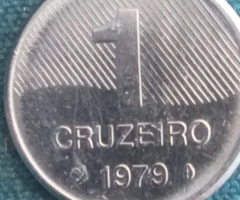 Moeda colecionável 1 cruzeiro cana-de-açúcar 1979