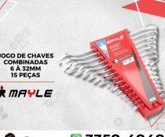 Jogo de Chaves Combinadas 6 à 32mm com 15 Peças - Mayle