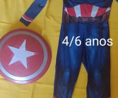 Fantasia Capitão América 3/4 anos