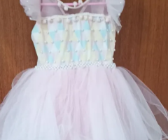 Vestido infantil circo rosa luxo (1 ano).