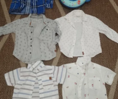 Lote Camisas tamanho 1 e 2 diversas marca + redutor de assento infantil pirata