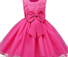 Vestido Festa Infantil Princesa Casamento Aniversário Cor Pink Tamanho 2, 3 e 4.