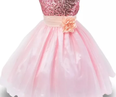 Vestido Infantil Criança Festa Princesa Rose Com Paetês Tamanho 4