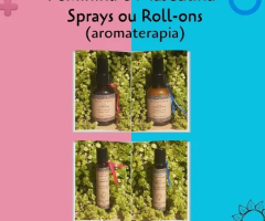 Kit Sprays ou Roll-nos Aromaterapia - 2 Sinergias Aromáticas: Feminina e Masculina.