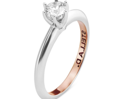 Anel De Noivado Stella Diamonds Forever 15 Ouro Branco 18k 40 Pontos