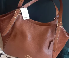 Bolsa Coach Meadow I Couro e Camurça