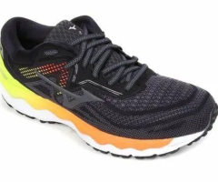 Tênis Mizuno Wave Sky 4 Masculino - Chumbo+Amarelo - nº40