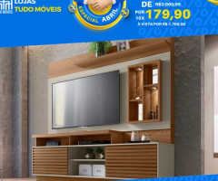 INSTA @TUDO_MOVEIS / ESTANTE HOME 4 NICHOS E LED (montagem grátis)