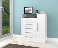 Cômoda com gavetas e 1 sapateira para quarto branco