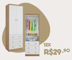 Guarda-Roupa Infantil 2 Portas 100% MDF - Qualidade e Organização para o Quarto!